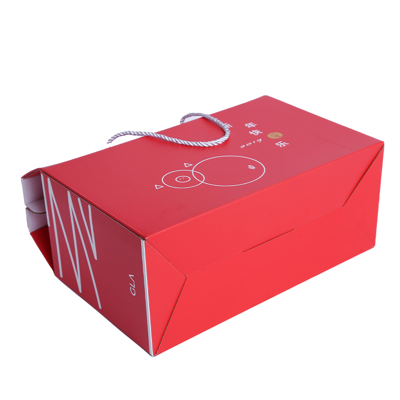 Festival limited house shape corrugated packaging box with rope handle 