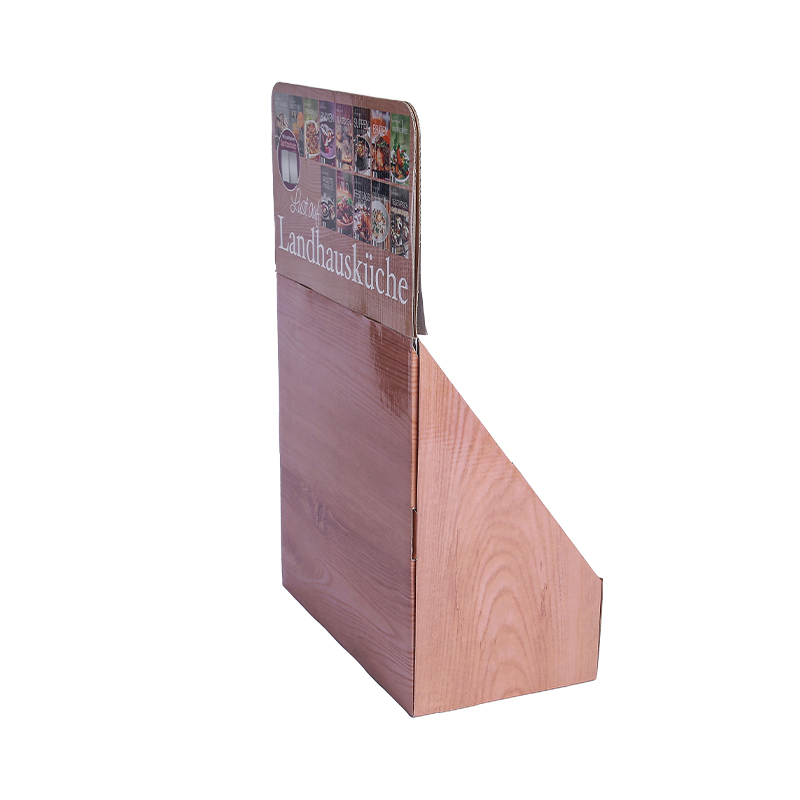 Matt laminated corrugated POP table display for food sales promotion 