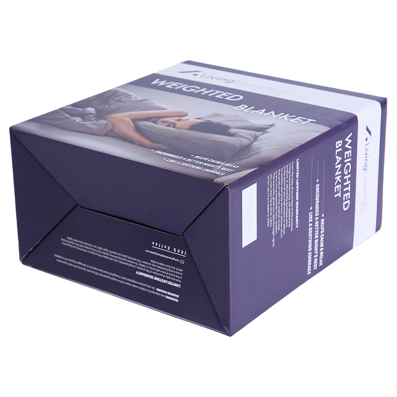 Big corrugated packaging box with plastic handle for blanket 