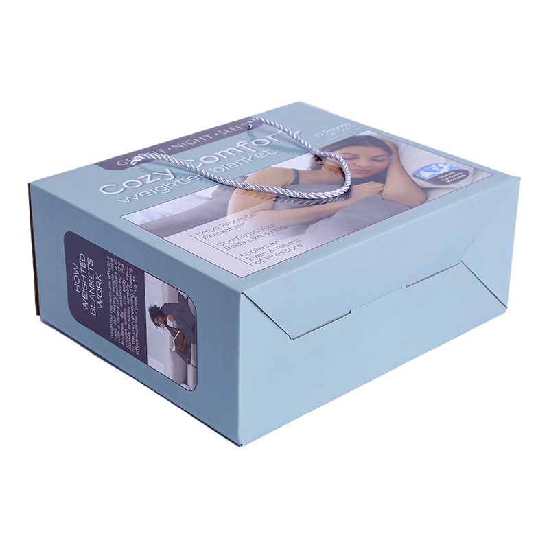 High quality gloss laminated cardboard carton with rope 