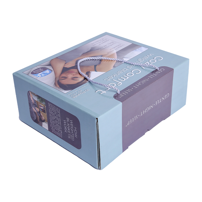 High quality gloss laminated cardboard carton with rope 