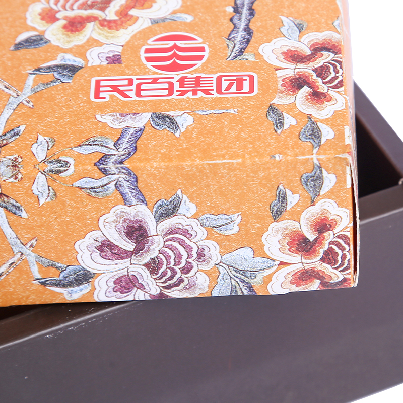 Foldable lid and base box with Chinese traditional printing for mooncake 