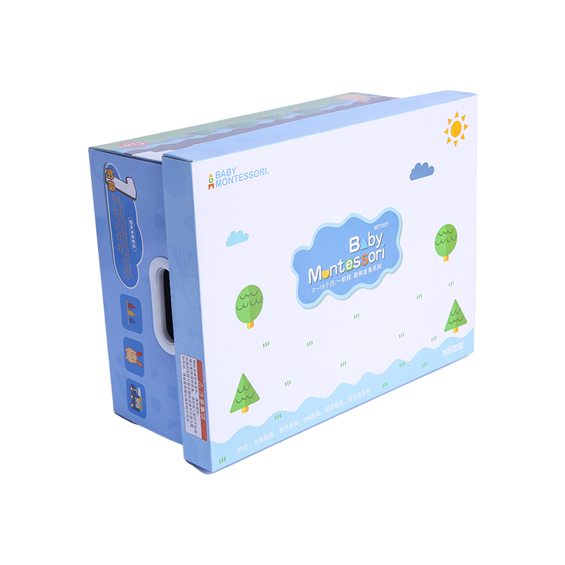 Offset printing foldable lid and base box for toys 