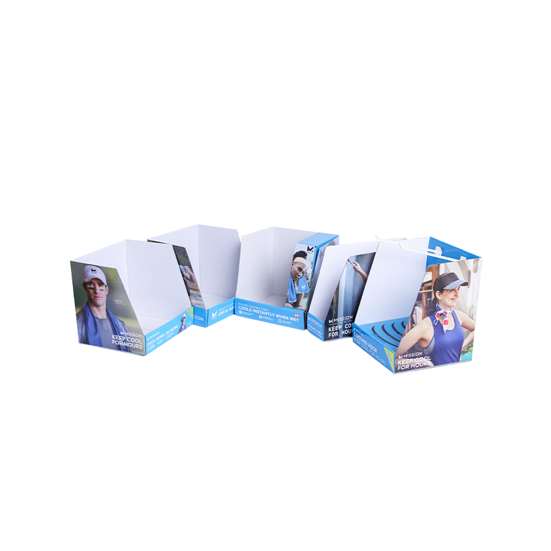 Collapsable offset single-sided printing display box for clothing sales 