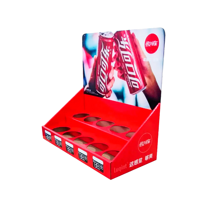 High quality biodegradable corrugated table display for soft drinks 