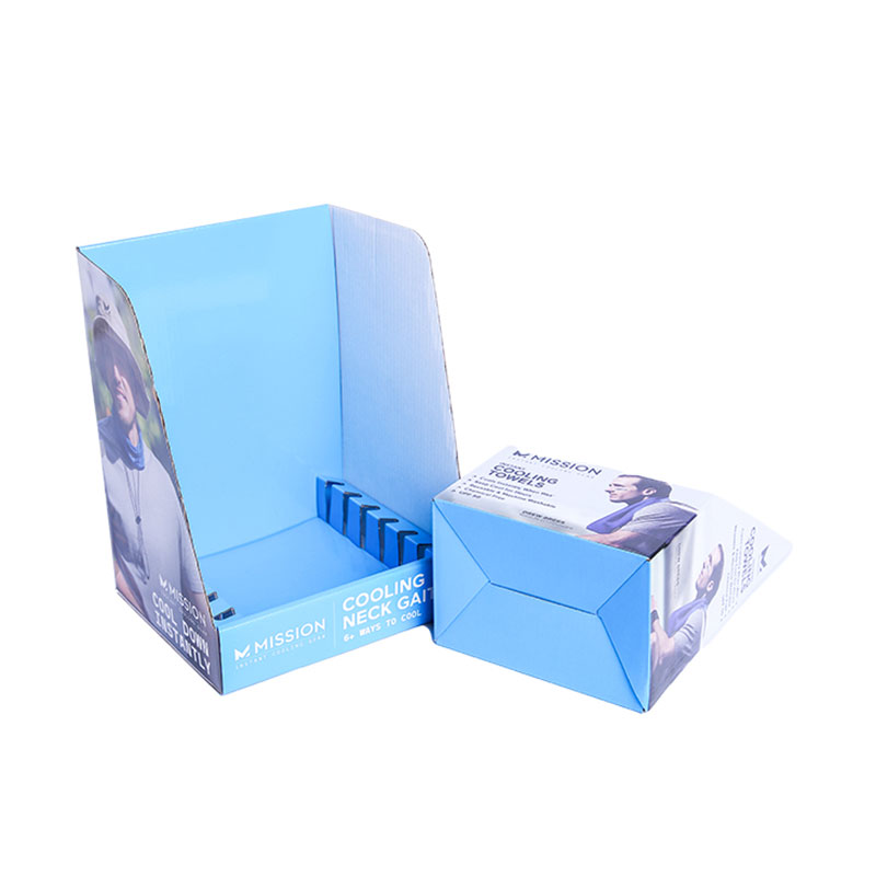 Single layer flute display box for garment sales promotion 