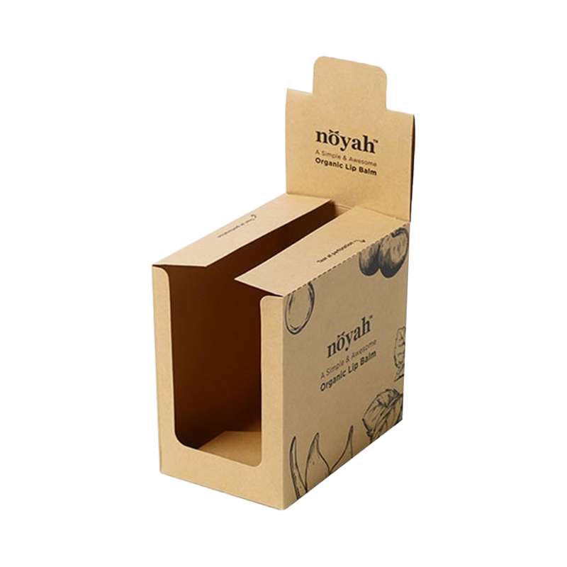 Dual-purpose 300gsm kraft counter display box for lip balm sales 