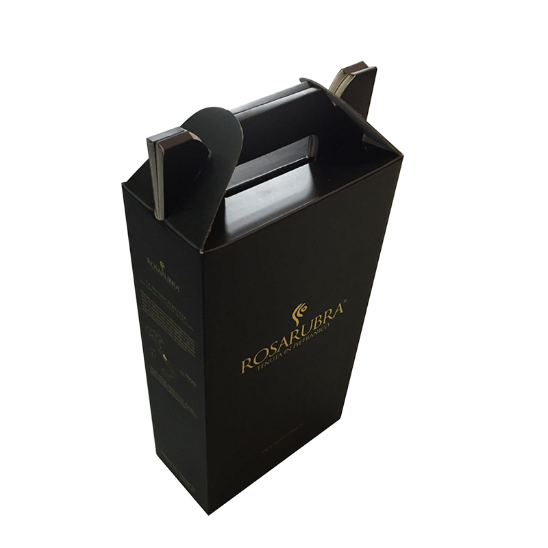 High-end varnished single wall red wine box with handle